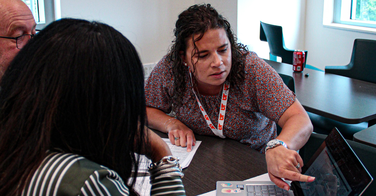 Two educators collaborate on vision and strategy